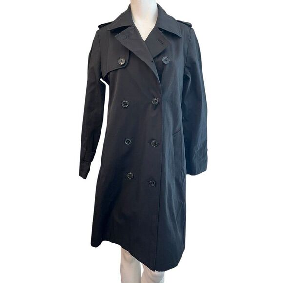 Lauren Ralph Lauren Size Small Water Resistant Black Trench Coat Lined NWT - Picture 1 of 5